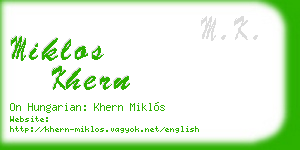 miklos khern business card