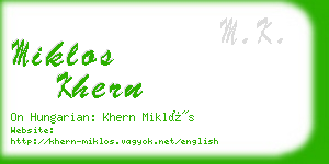 miklos khern business card